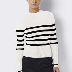Noisy may Black and White Striped Sweater